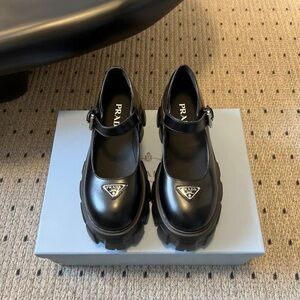 Prada Glossy Black Mary Jane Loafers